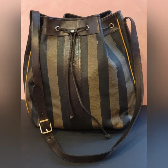 AUTHENTIC FENDI Pequin BUCKET BAG - Picture 3 of 16